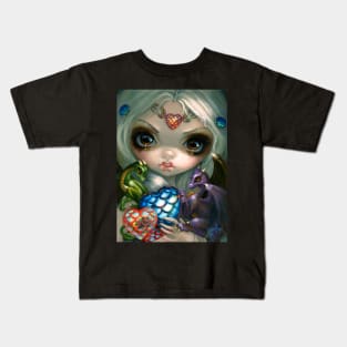 My Dark Heart - Goth Girl with Dragons Valentines Kids T-Shirt